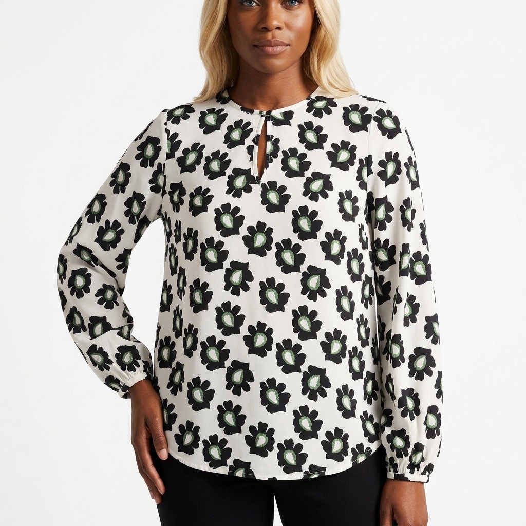 Ted Baker White Floral Lightweight Blouse Women Size S/P